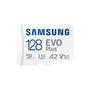 Cartão de memória samsung evo plus, microsdxc 128gb com adaptador, uhs-i, velocidade: 160 mb/sespecificações técnicasarmazenamento : 128gbformato : mi