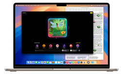 Image Playground de Apple Intelligence generando una imagen de una libélula en una MacBook Air