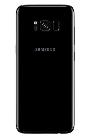 Visão traseira do Galaxy S8 em Midnight Black