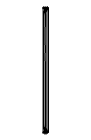 Visão lateral esquerda do Galaxy S8 em Midnight Black
